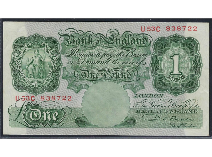 GRANDE BRETAGNE 1 POUND (1948-60) SERIE U53C SUP-