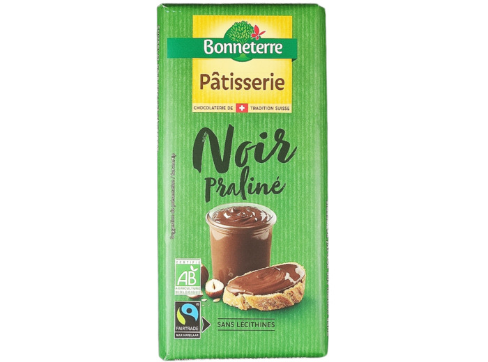 Chocolat Pâtisserie Noir Praline 180g Bio