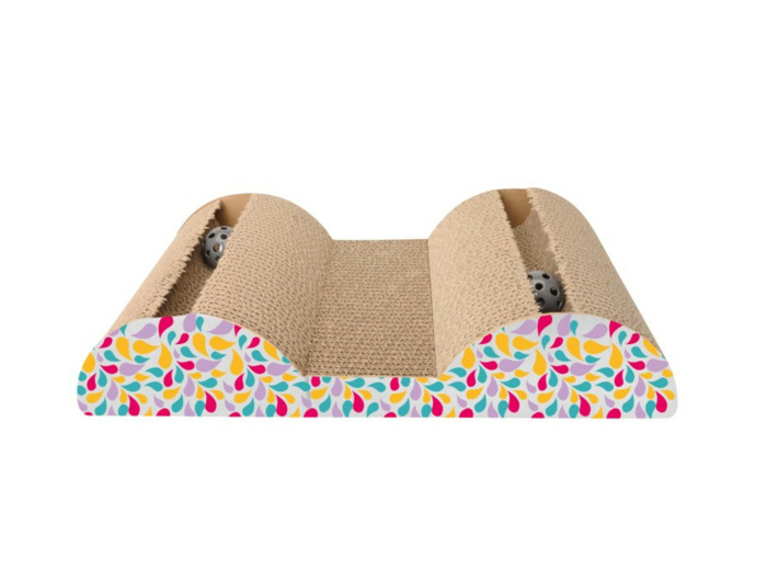 Griffoir en carton avec 2 balles pour chat & chaton