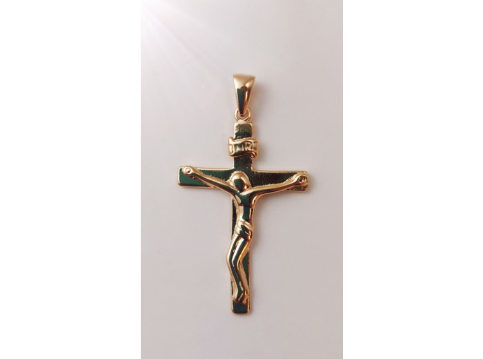 Croix en Plaqué Or 23x34mm - CHRIST