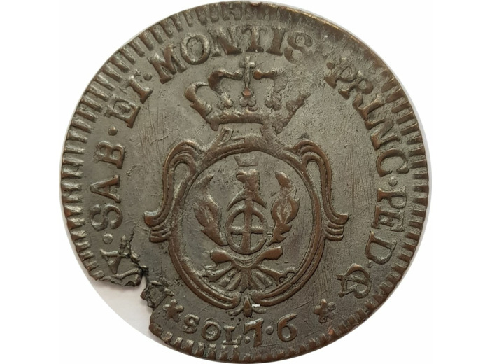 ITALIE (SARDAIGNE) 7.6 SOLDI 1793 TTB