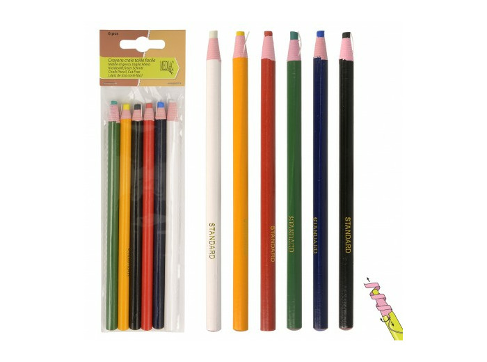 LOT 6 CRAYONS CRAIE TAILLE 6 M503 2504