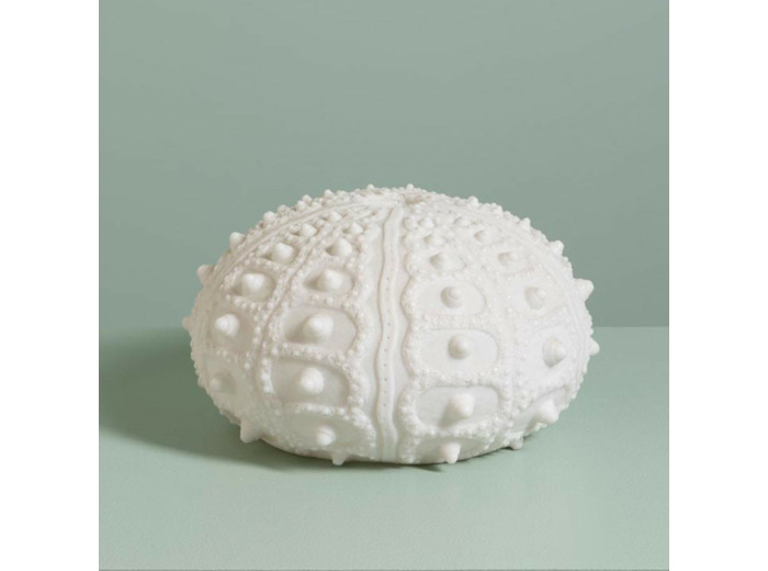 Lampe à poser Oursin résine poudre de pierre blanc 17x27x27cm