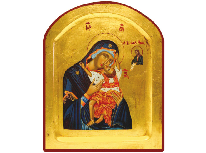 Icône dorée incurvée arrondie 14*18cm - VIERGE PASSION