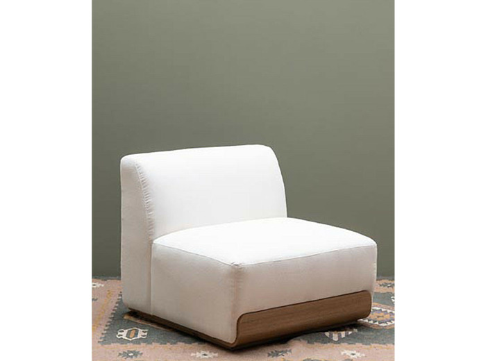 Fauteuil Patagonia bouclettes blanc 84x91x76cm