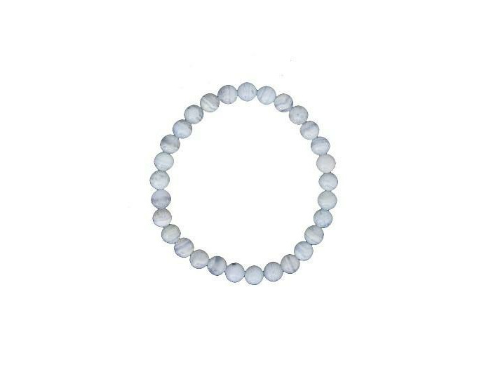 Bracelet en calcédoine bleue 8 mm