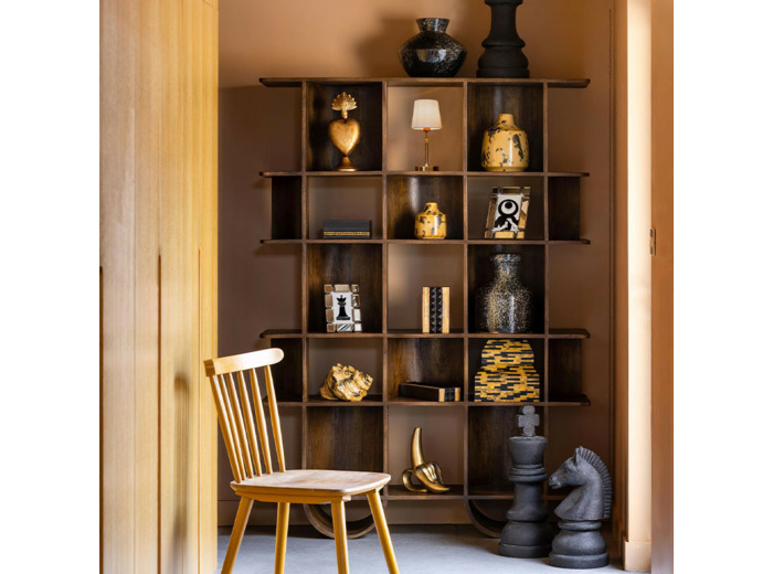 Grande Étagère Casini en Bois de Manguier 131x180x36cm