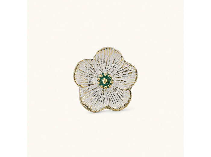 Bouton de tiroir Fleur Blanche Laiton Recyclé 5x5x7cm