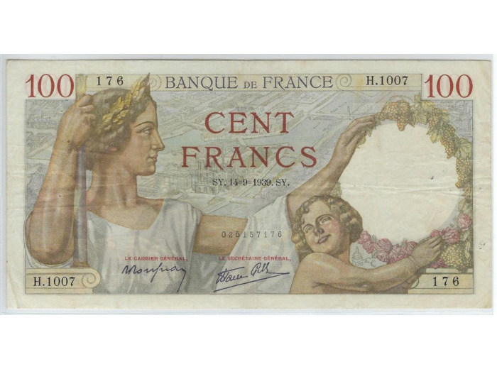 FRANCE 100 FRANCS SULLY 14-9-1939 H.1007 TTB