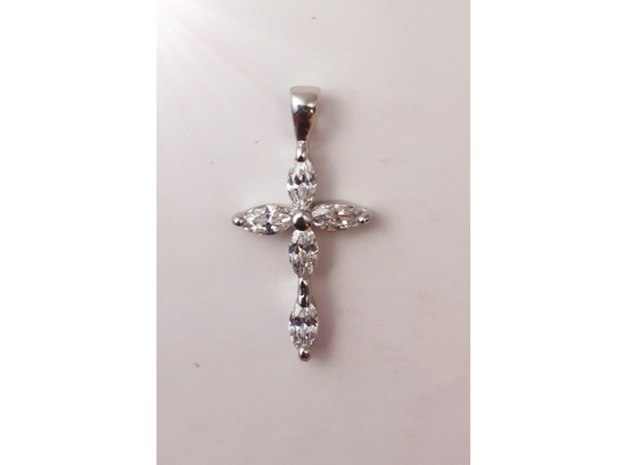 Croix en Argent 925 20mm - STRASS