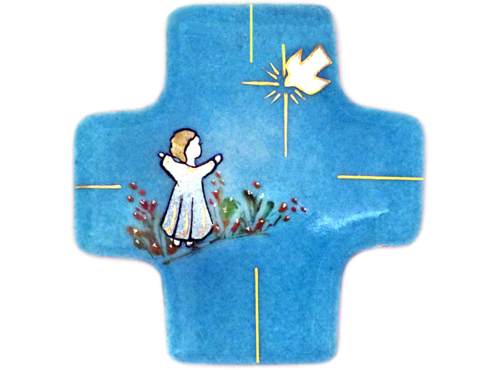 Jardin de l'Esprit Saint - Turquoise 7,7X8cm - EMAUX DU LIBAN