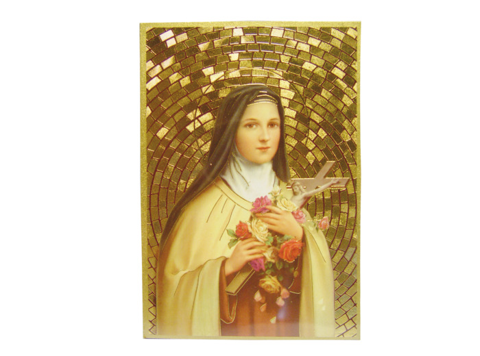 Plaquette Dorée 10x15,5cm - STE THERESE