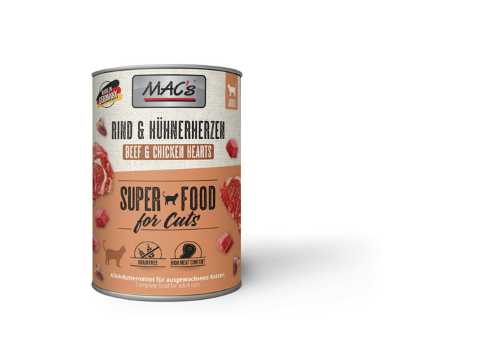 MAC'S boeuf & coeur de poulet pour chat - 400g