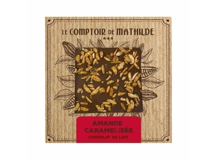 Tablette Amandes Caramélisées - Chocolat lait - 80G