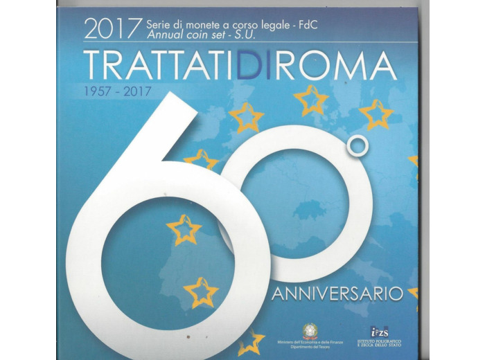 ITALIE 2017 SERIE 10 MONNAIES 60 eme ANNIVERSAIRE TRAITE DE ROME  B.U