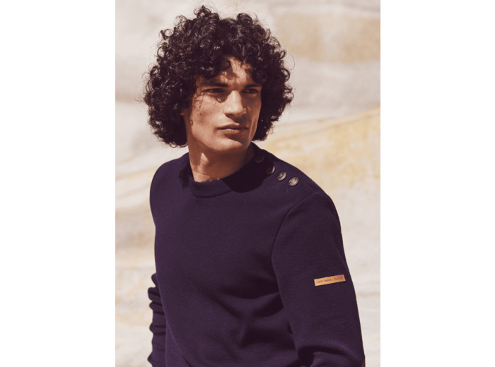 Pull esprit marin à coudières Patrimoine SAINT JAMES x Atelier Tuffery