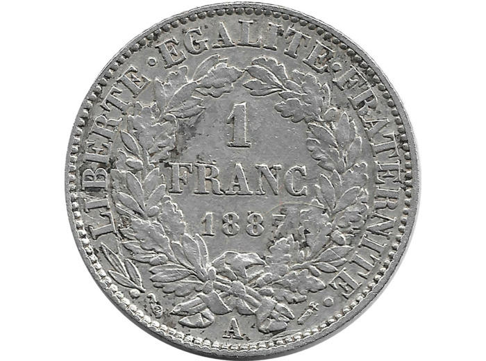 FRANCE 1 FRANC CERES 1887 A TTB+ N1