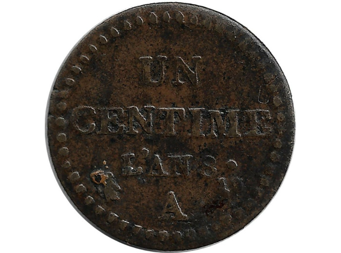 FRANCE 1 CENTIME DUPRE AN 8 A TB+