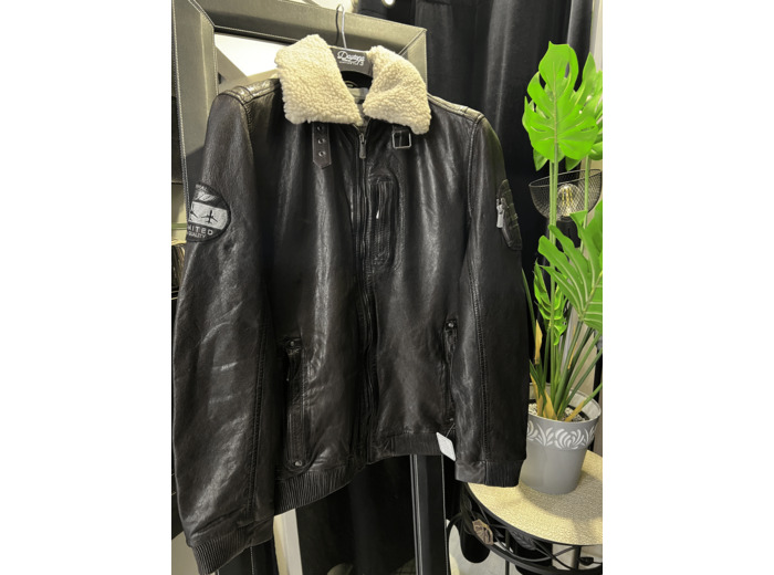 FJ 142 Blouson aviateur cuir marron