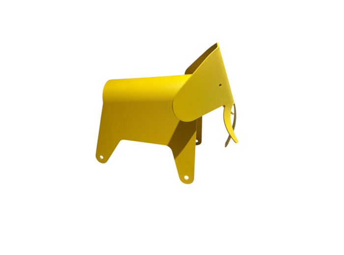 Sculpture Eléphant acier jaune