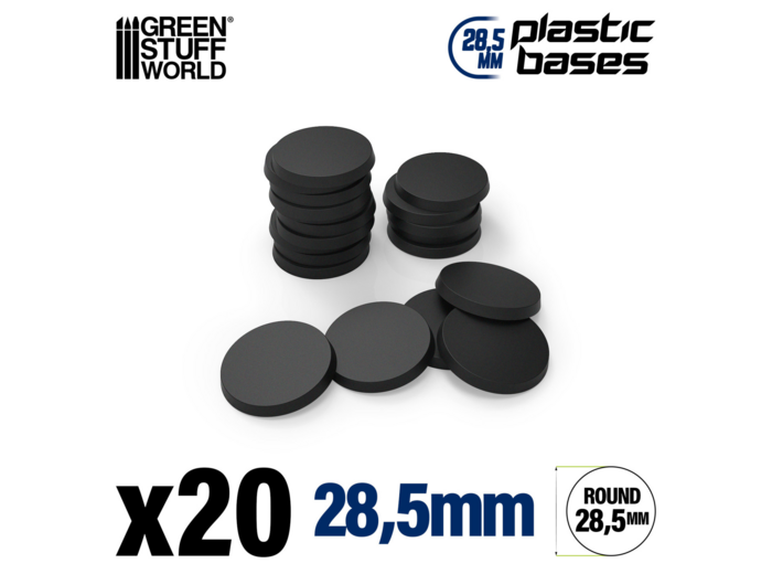 Socles plastiques ronds 28.5mm noir