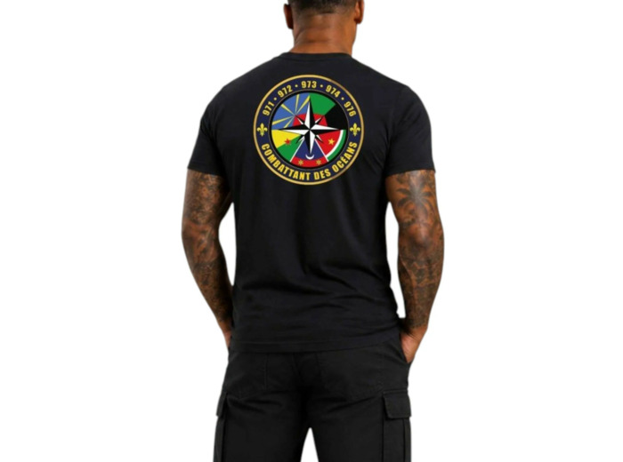 T‑shirt « Rose des océans » – Combattant des océans – Coton 190 g (noir)