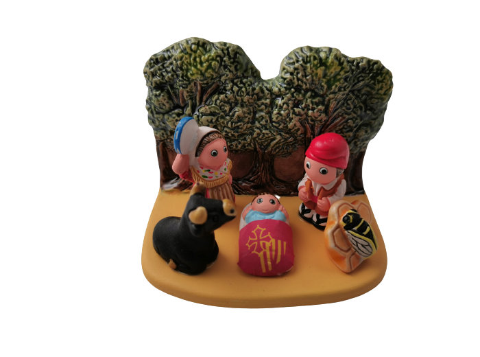 CRECHE en céramique BLOC 8x7cm- ROUSSILLON