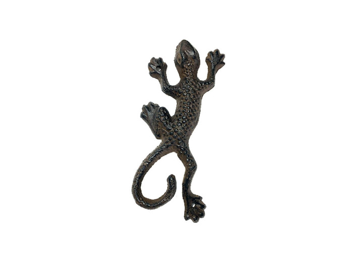 Salamandre déco fonte marron 11x19cm