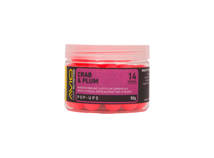 pop up fluo crab plum avid carp