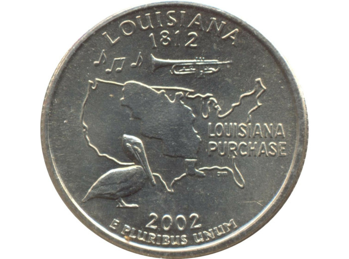 AMERIQUE ( U.S.A ) QUARTER DOLLAR (1/4 DOLLAR) 2002 P LOUISIANE TTB+