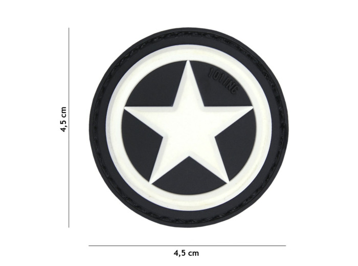 Patch 3D PVC étoile USA (blanc)