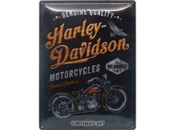 Plaque métal Vintage HARLEY DAVIDSON Timeless Tradition- 30 x 40 cm - NA23279