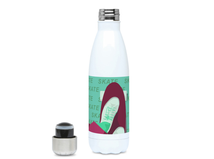 Gourde isotherme "Skate en bordeaux" - Personnalisable