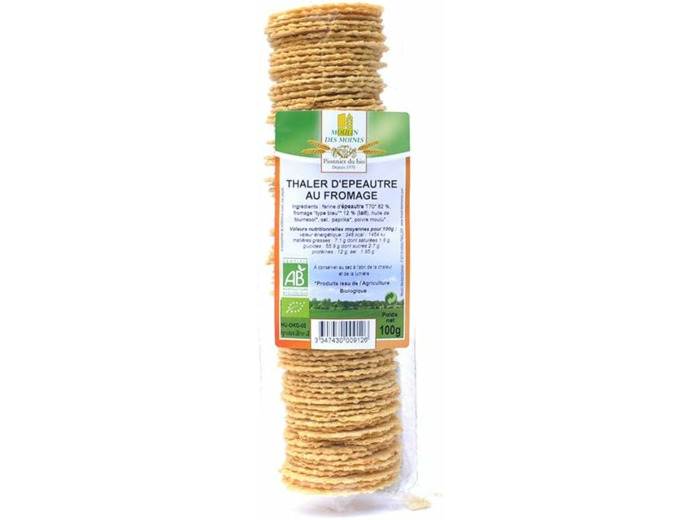 CRACKER THALER EPEAUTRE FROMAGE 100G Moulin des moines
