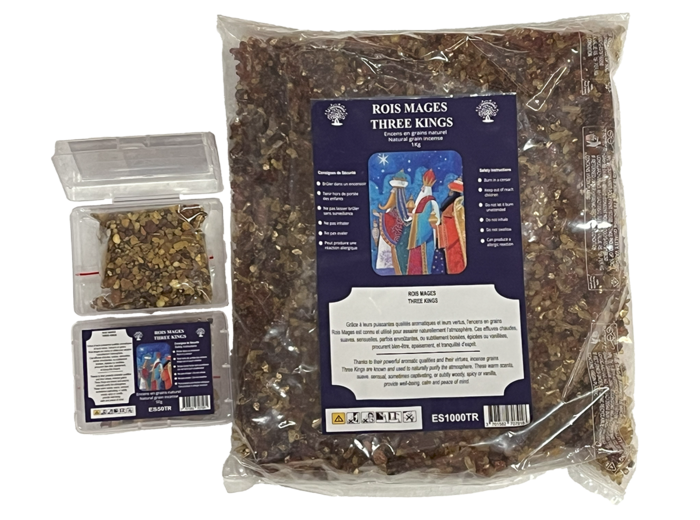 Encens en Grains Rois Mages - Boite transparente de 50gr