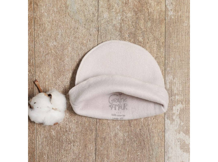 Bonnet naissance coton bio polaire