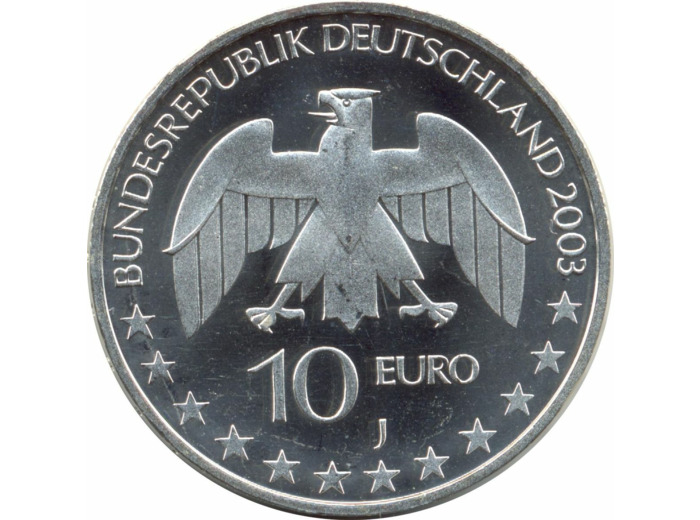 ALLEMAGNE 10 EURO 2003 J 200 ANS JUSTUS VON LIEBIG SUP ARGENT