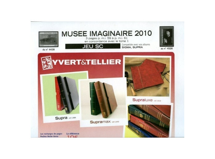 FEUILLE COMPLEMENTAIRE MUSEE IMAGINAIRE SC 2010 (AVEC POCHETTE) YVERT ET TELLIER