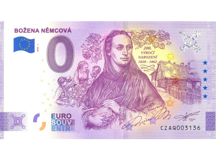 TCHECOSLOVAQUIE 2020-1 BOZENA NEMCOVA BILLET SOUVENIR 0 EURO TOURISTIQUE  NEUF