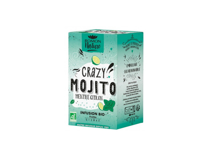 Infusion plaisir Crazy Mojito menthe citron bio 16 sachets
