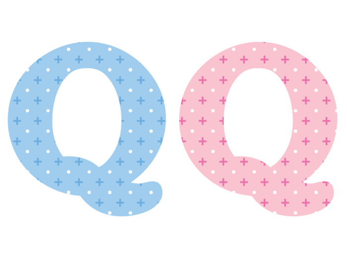 Lettre Q x2pcs. Hauteur 5.5cm