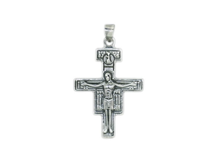 Croix en Argent Oxidated - ST DAMIEN 26mm