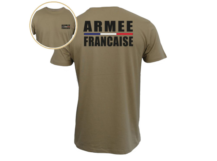 T-shirt militaire armée française coyote tan - 100% coton