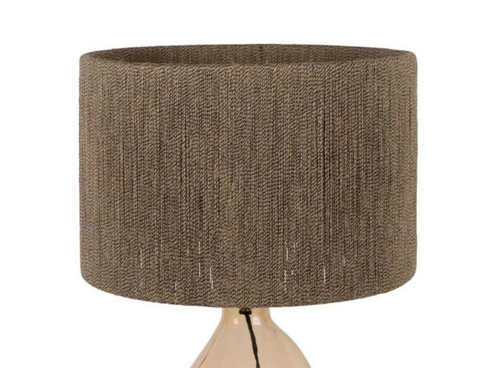 Lampe à poser ambre Heliac verre jute 30x60cm