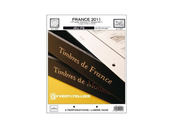 FEUILLE COMPLEMENTAIRE FRANCE 2011 FS 1ere partie (SANS POCHETTE) YVERT