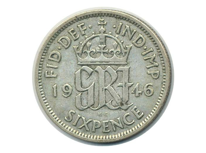 GRANDE BRETAGNE 6 PENCE 1946 GEORGES VI TB+ (W852)