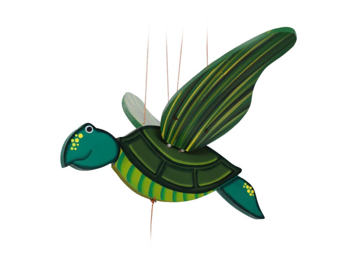 Mobile artisanal en bois - Tortue de mer