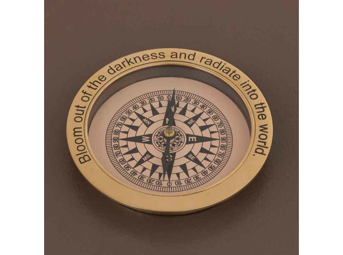 Boussole Bloom laiton 12x2x12cm