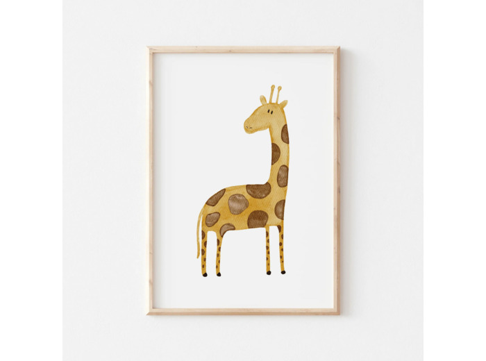 Affiche Enfant encadrée, Giraffe