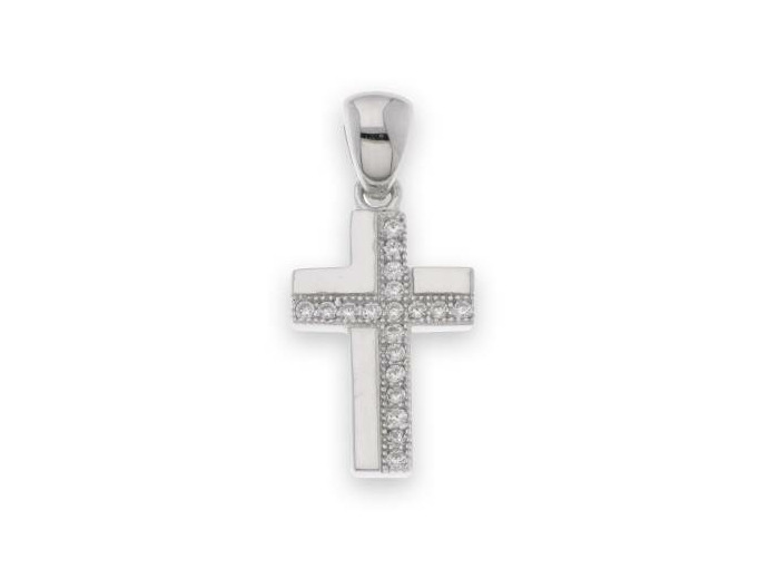 Croix en Argent 925- 1,5cm- ZIRCONIUMS